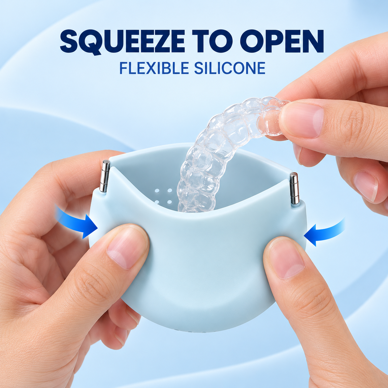 Retainer Storage Case – Portable Squeeze Pouch, Silicone Transparent Aligner Case for Orthodontic Retainers and Clear Aligners