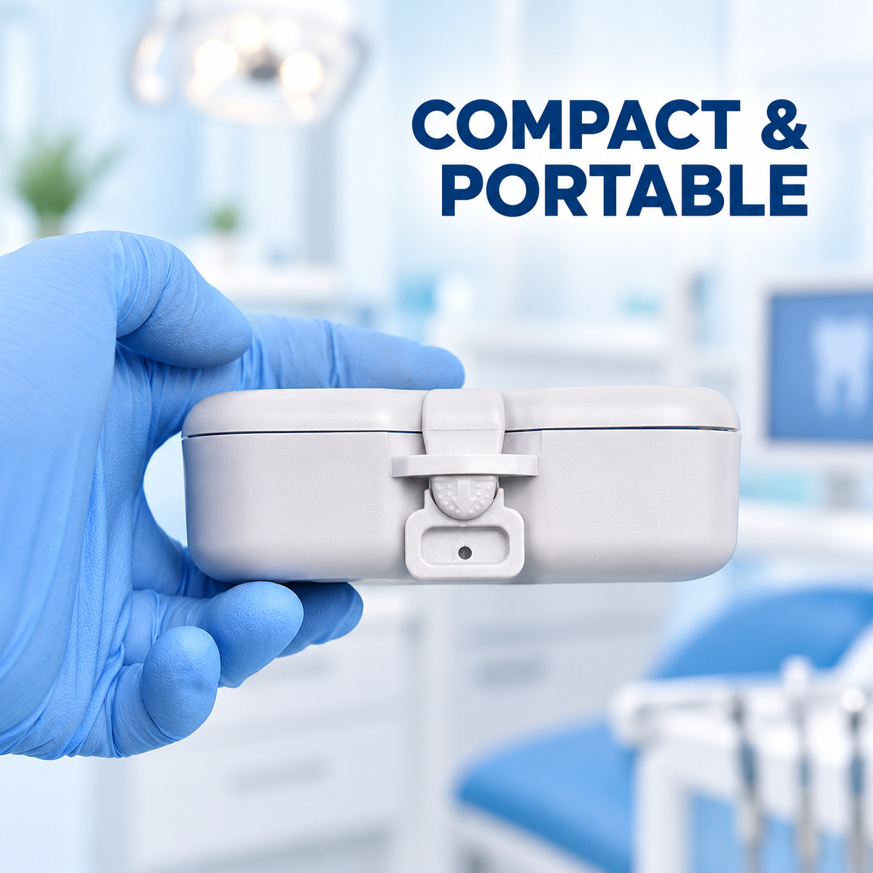 Denture Case with Mirror and Brushing Box – Large Leak-Proof Storage Case for Dentures, Retainers, and Aligners