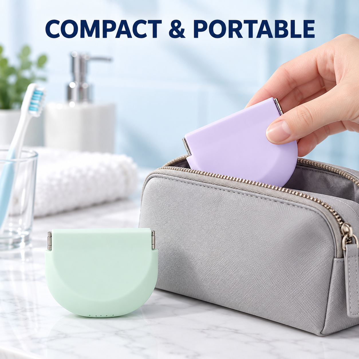 Retainer Storage Case – Portable Squeeze Pouch, Silicone Transparent Aligner Case for Orthodontic Retainers and Clear Aligners
