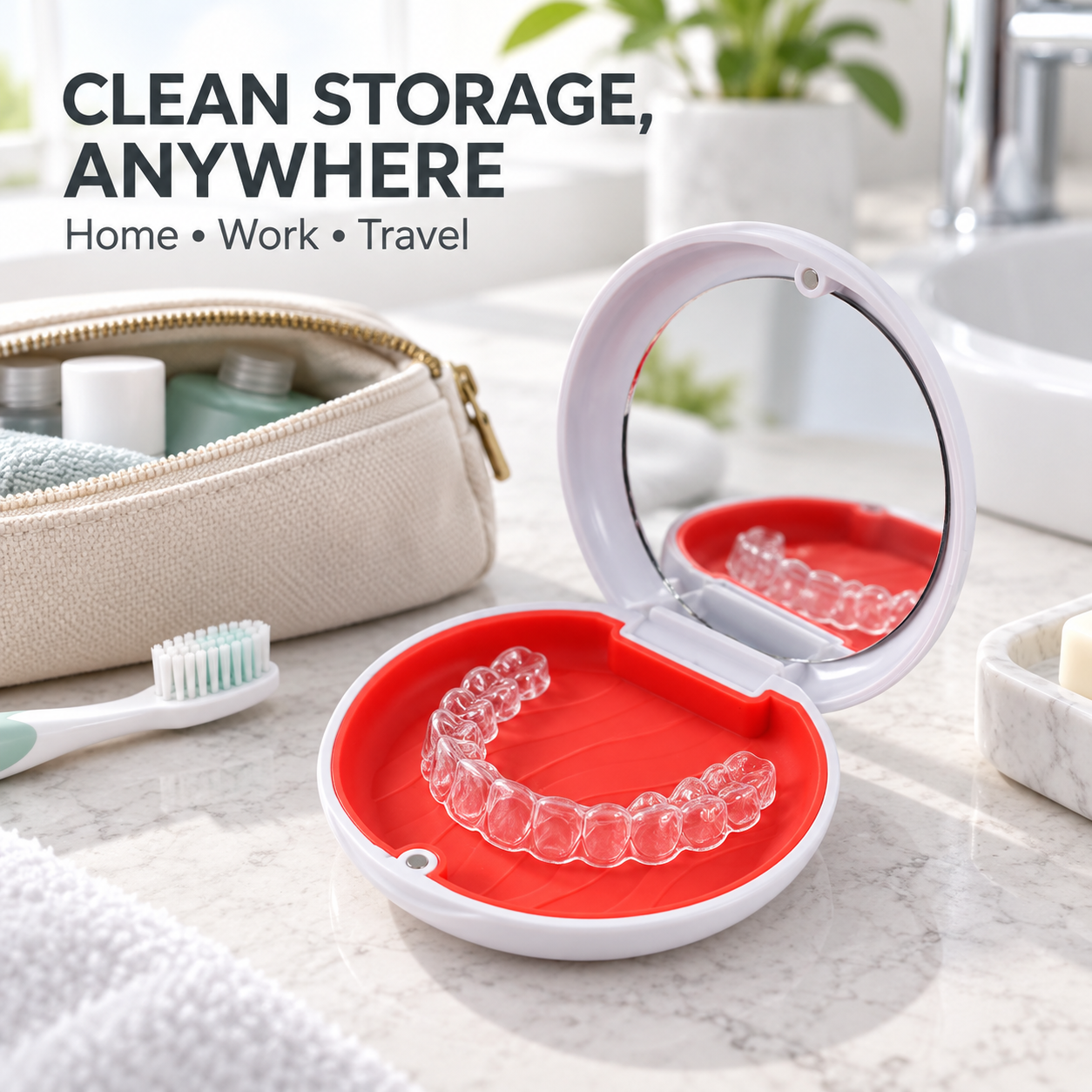 Clear Aligner Case – Retainer Storage Box, Portable Orthodontic Case, Denture Box, Invisalign Aligner Holder