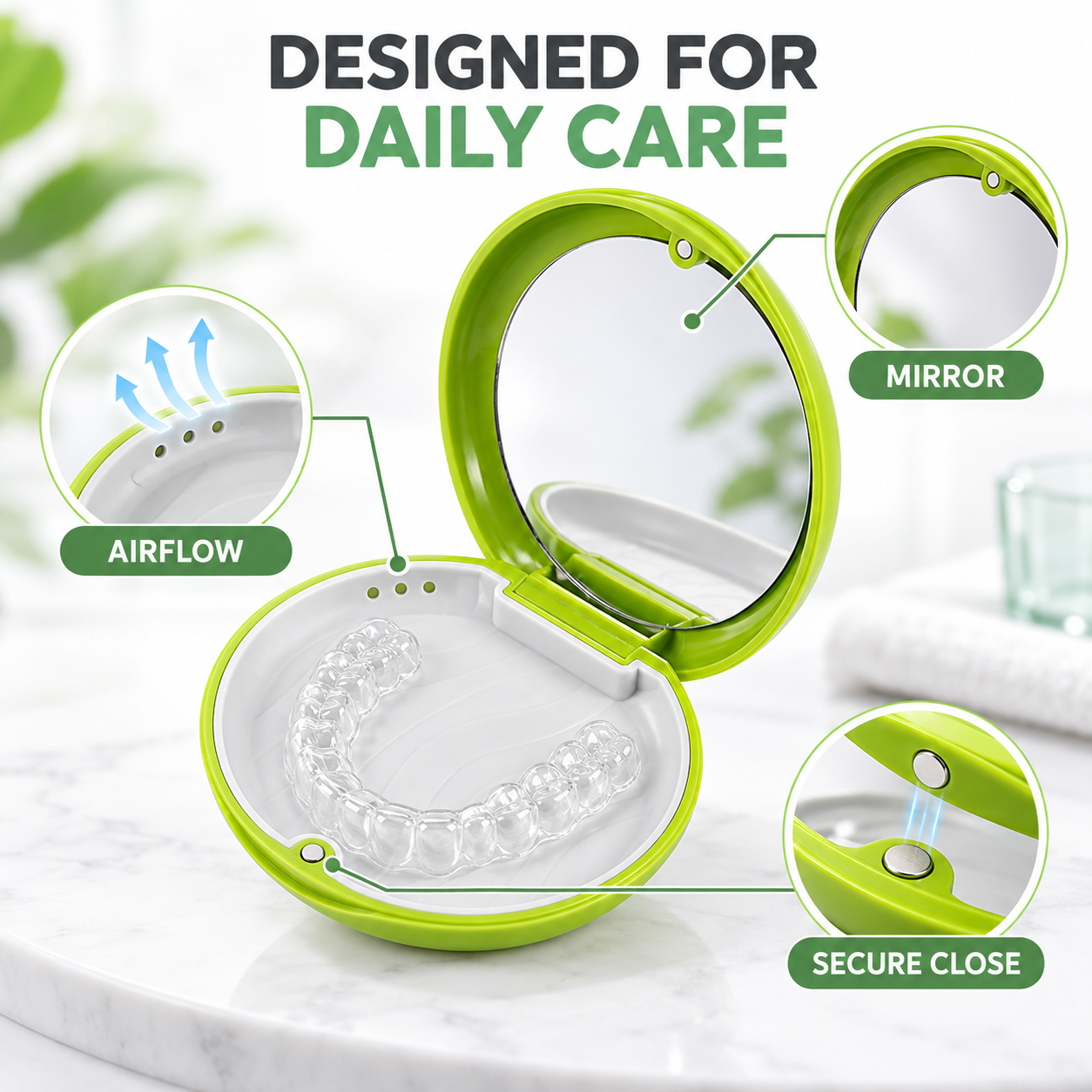 Clear Aligner Case – Retainer Storage Box, Portable Orthodontic Case, Denture Box, Invisalign Aligner Holder