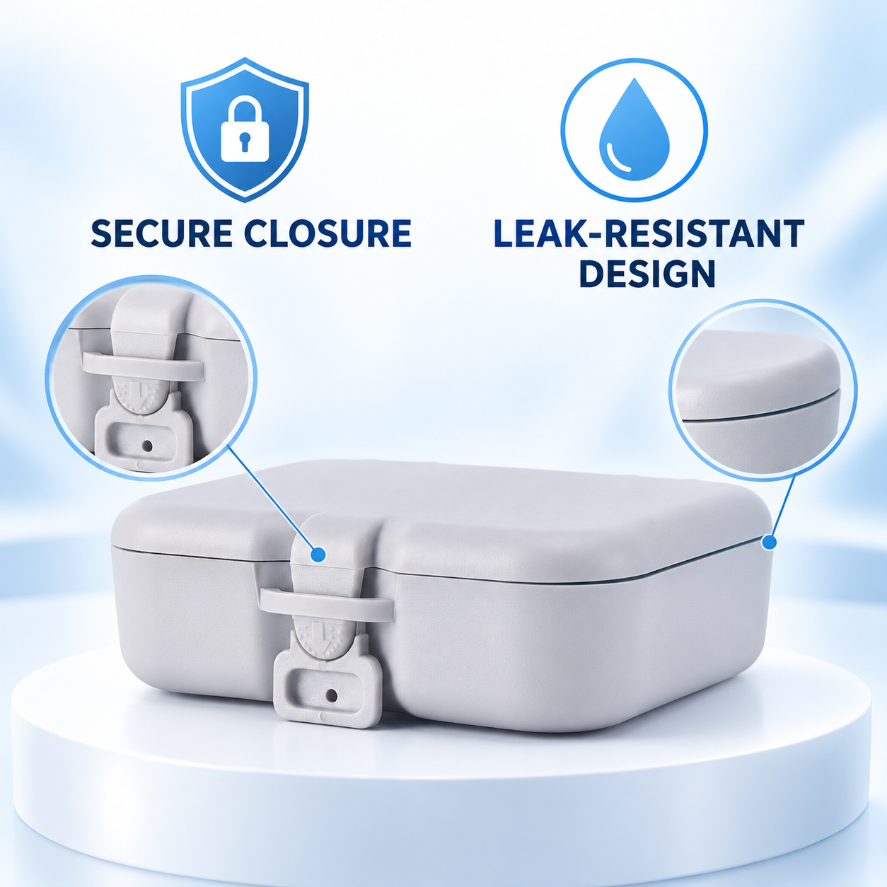 Denture Case with Mirror and Brushing Box – Large Leak-Proof Storage Case for Dentures, Retainers, and Aligners