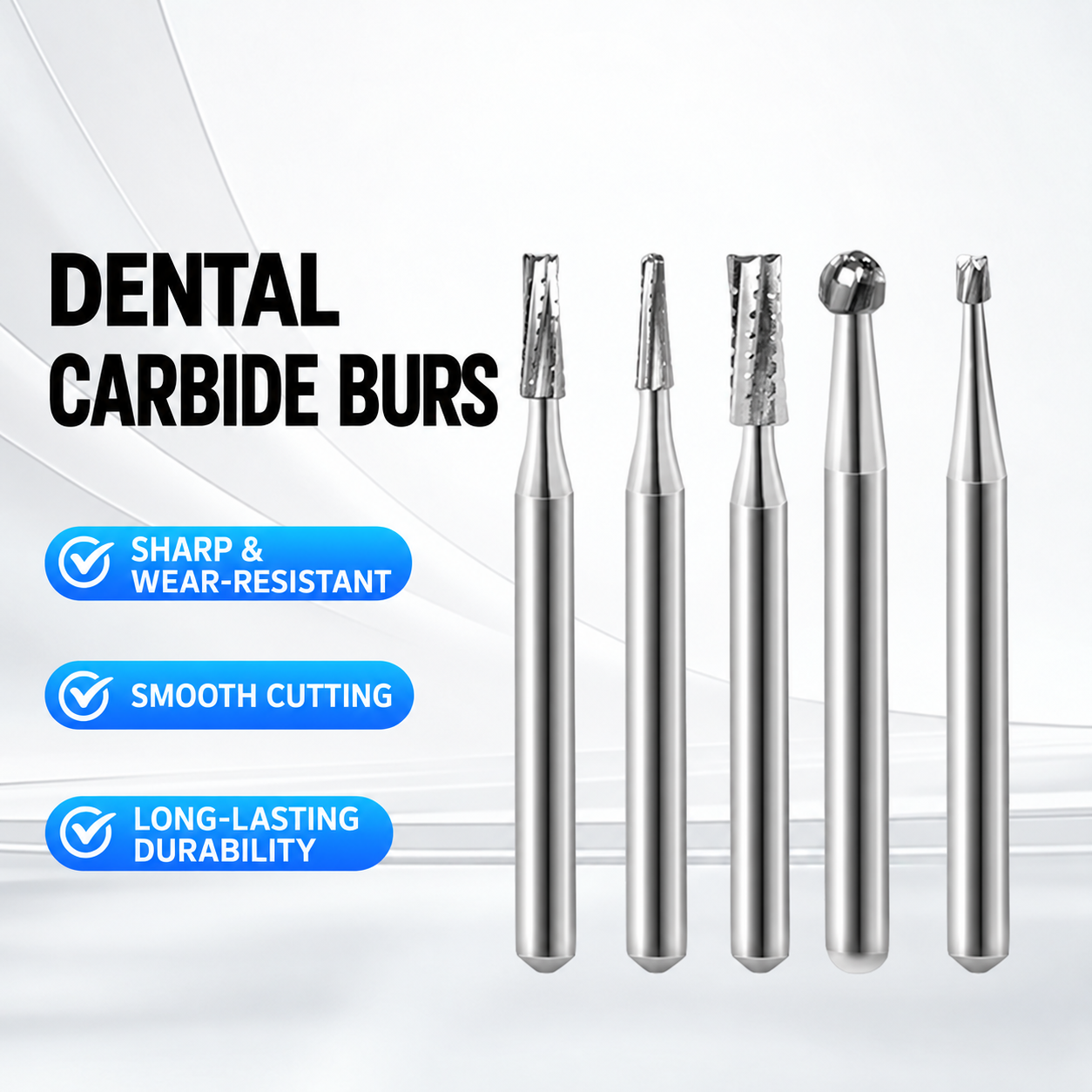 Dental low-speed RA carbide burs