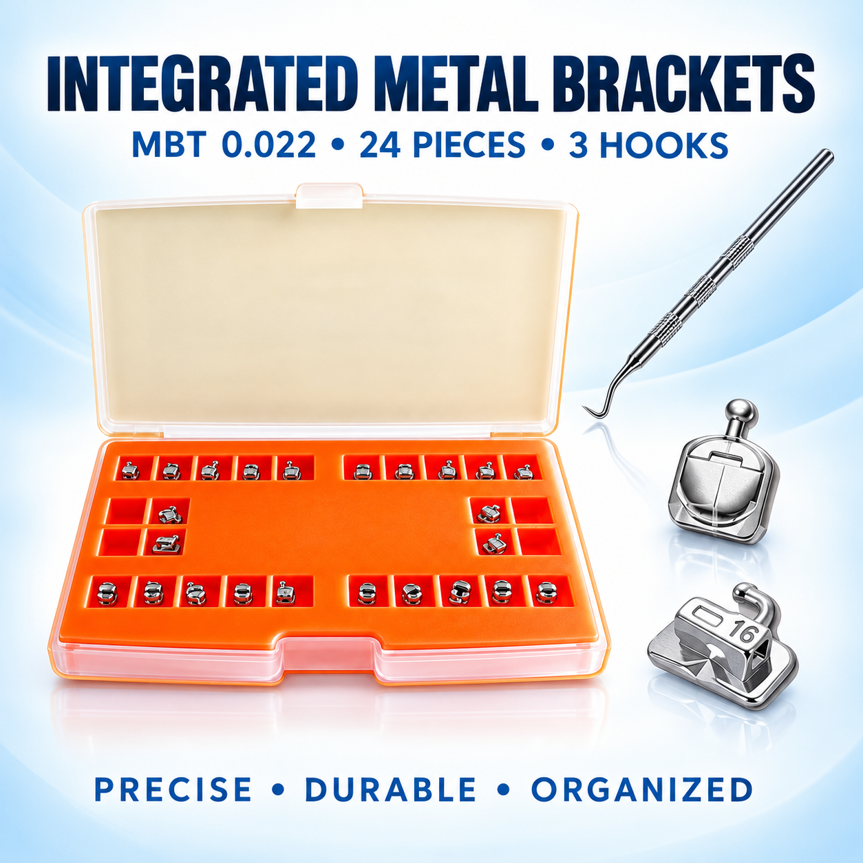 Self-Ligating Metal Brackets (MBT 0.022, with Hook)