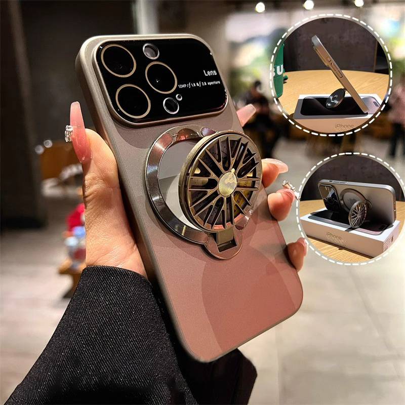 High-grade Rotating Gyroscope Magnetic Bracket Anti-fall Mobile Phone Case for iPhone