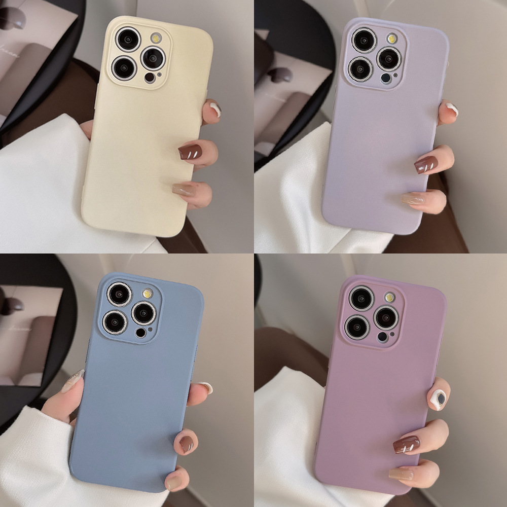Cream Silicon Mobile Phone Case for Apple iPhone