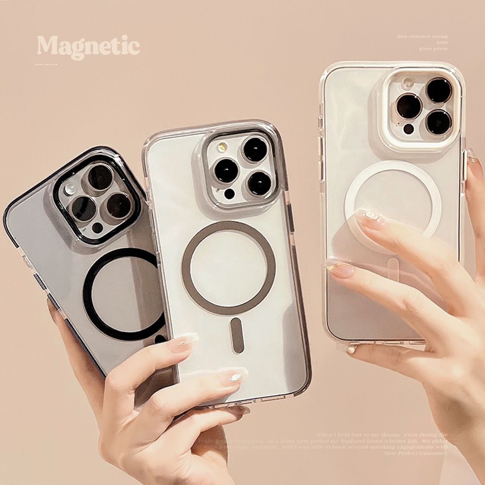 Transparent Magsafe Mobile Phone Case for Apple iPhone