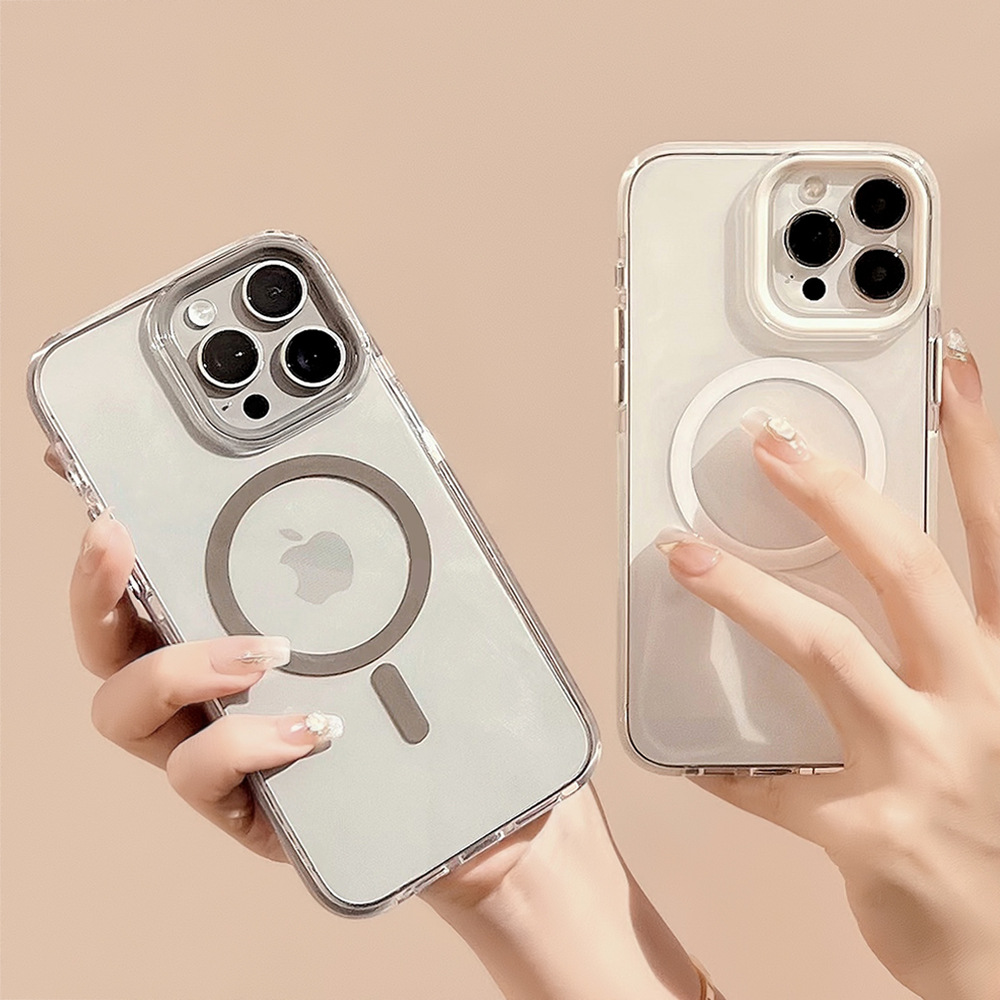 Transparent Magsafe Mobile Phone Case for Apple iPhone
