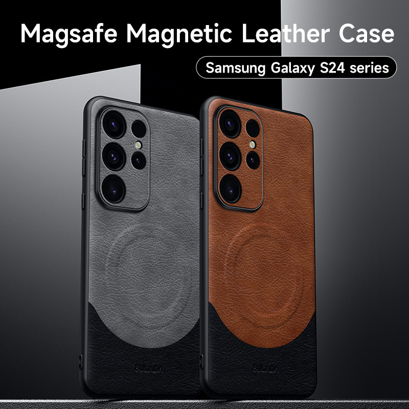 Leather Business Magsafe Mobile Phone Case for Samsung Galaxy S