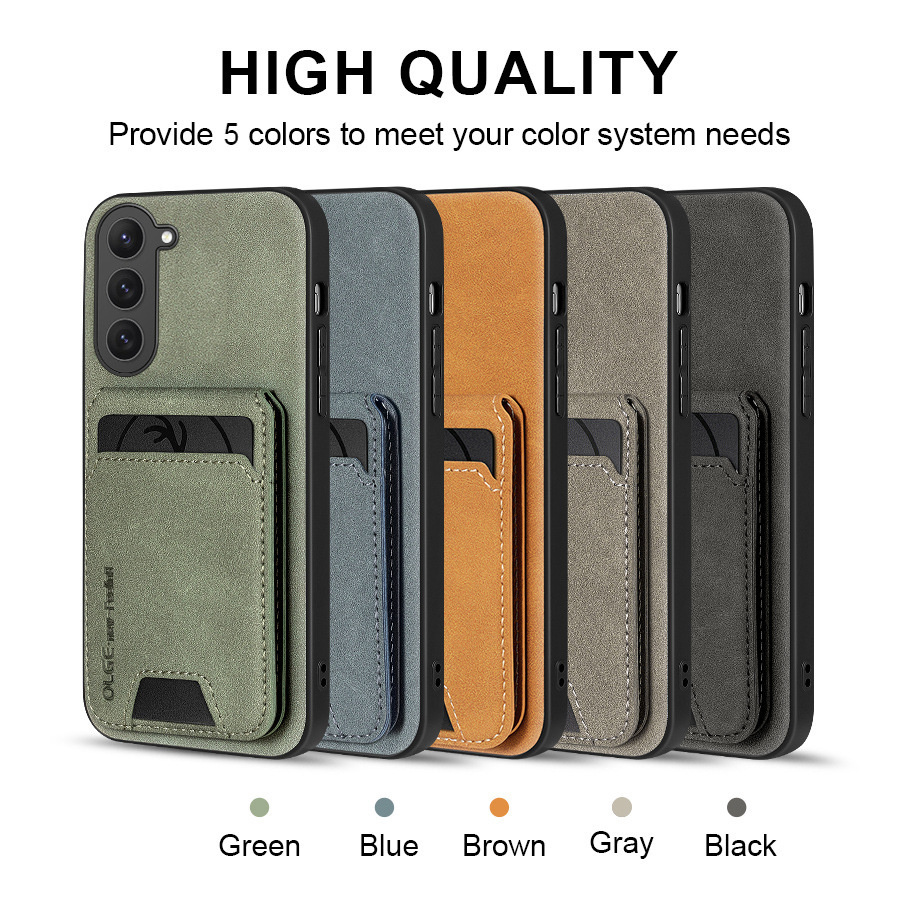 Leather Business Card Wallet Mobile Phone Case for Samsung Galaxy S