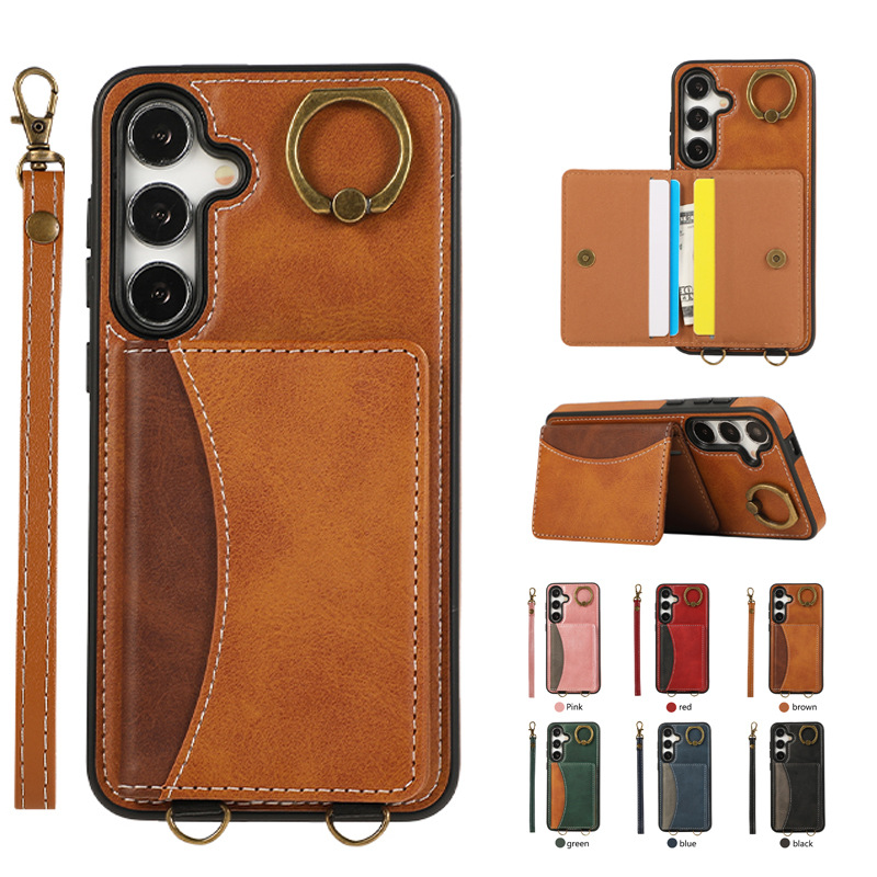 Leather Business Card Wallet Mobile Phone Case for Samsung Galaxy S