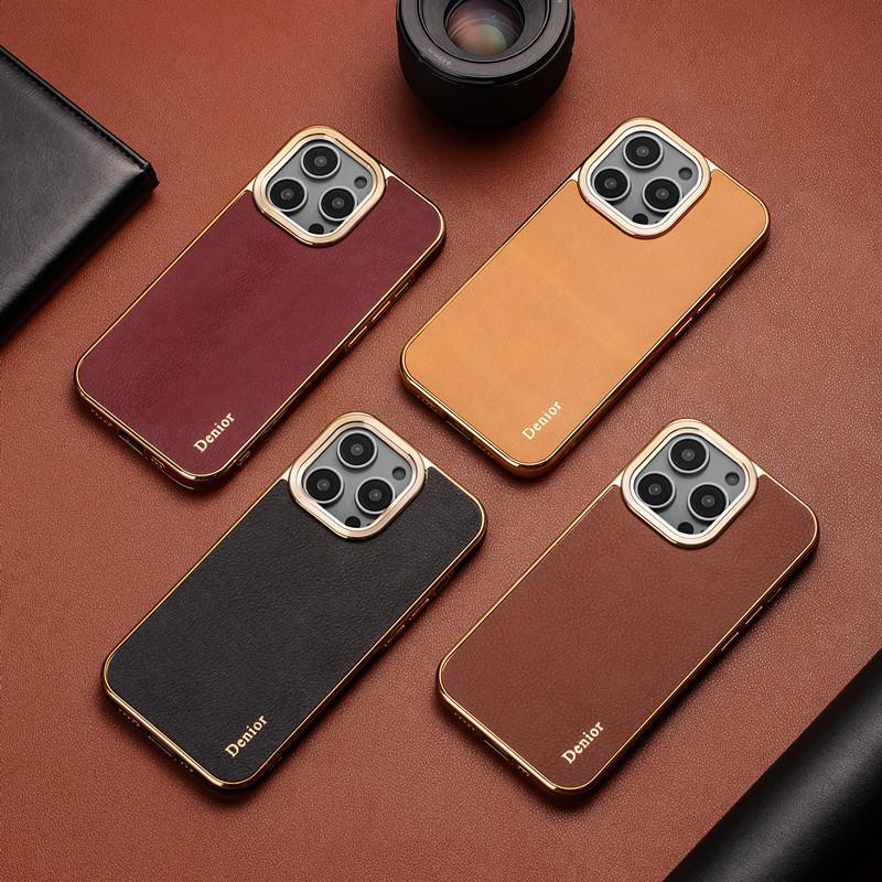 Simple Leather Business Mobile Phone Case for iPhone
