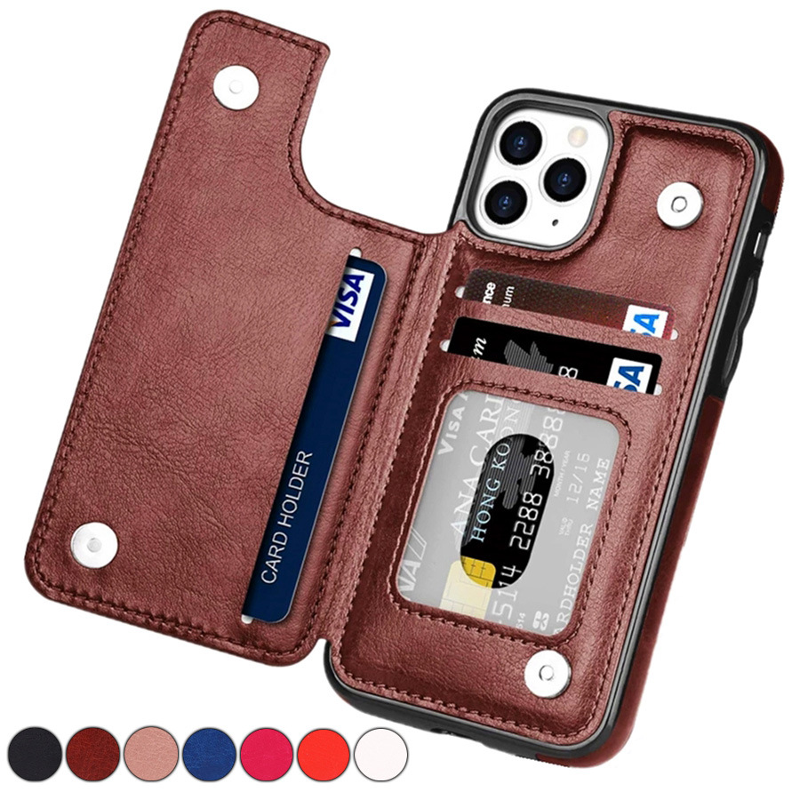 Leather Card Wallet Mobile Phone Case for iPhone
