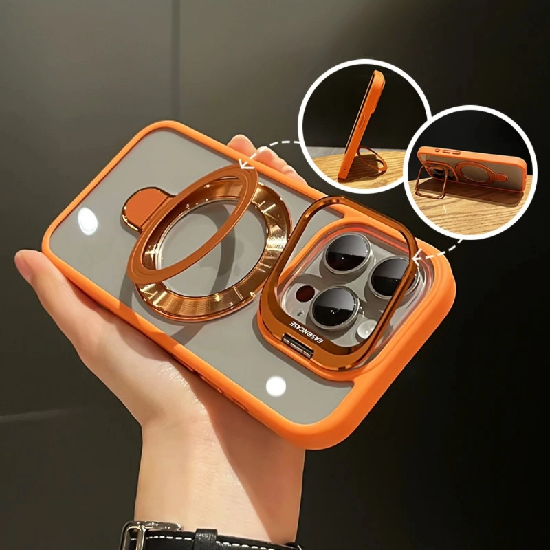 Fashion Magsafe Double Bracket Mobile Phone Case for Apple iPhone