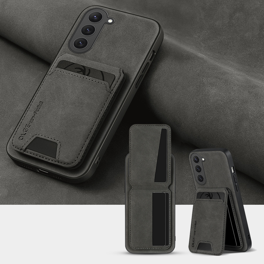Leather Business Card Wallet Mobile Phone Case for Samsung Galaxy S