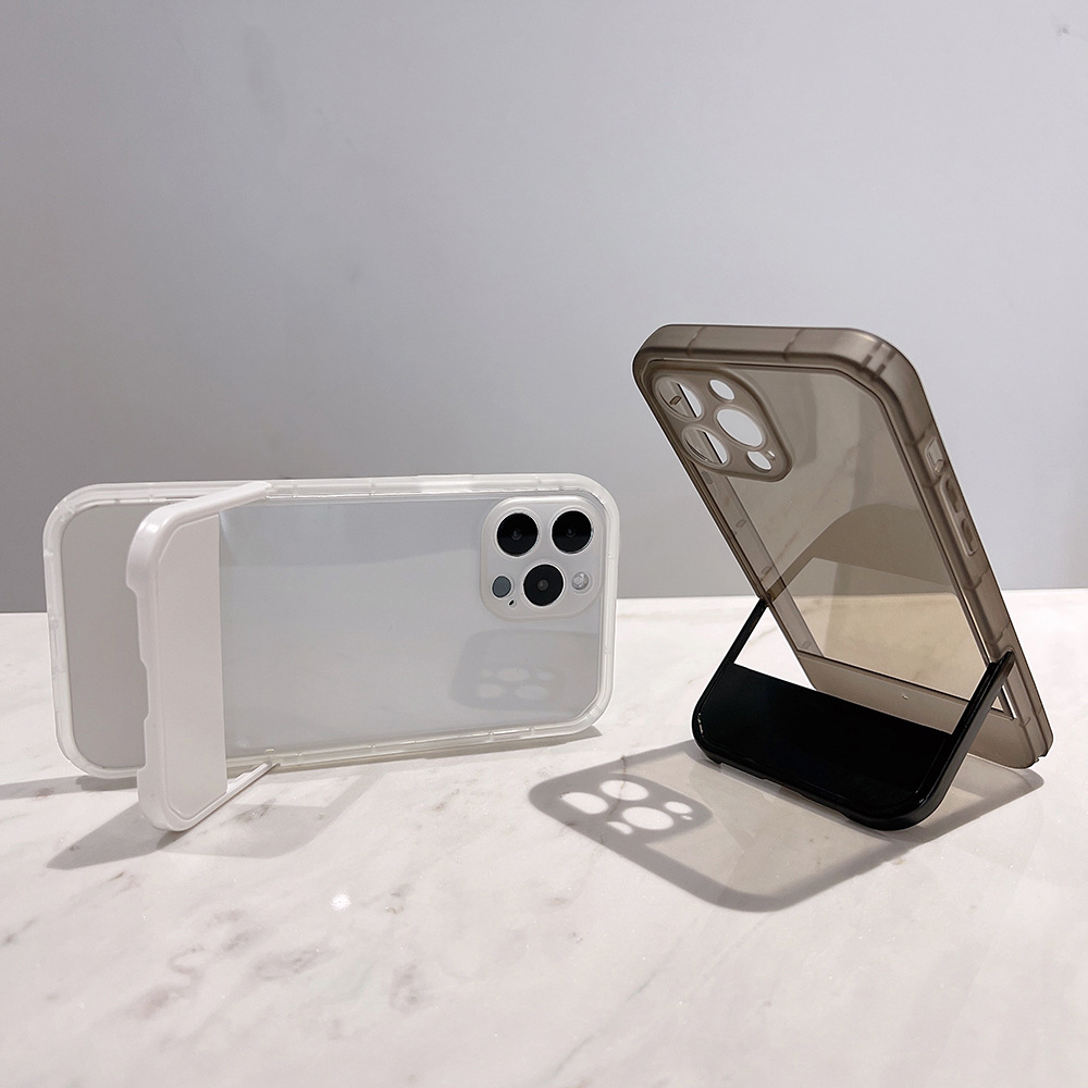 Transparent Silicon Bracket Mobile Phone Case for Apple iPhone