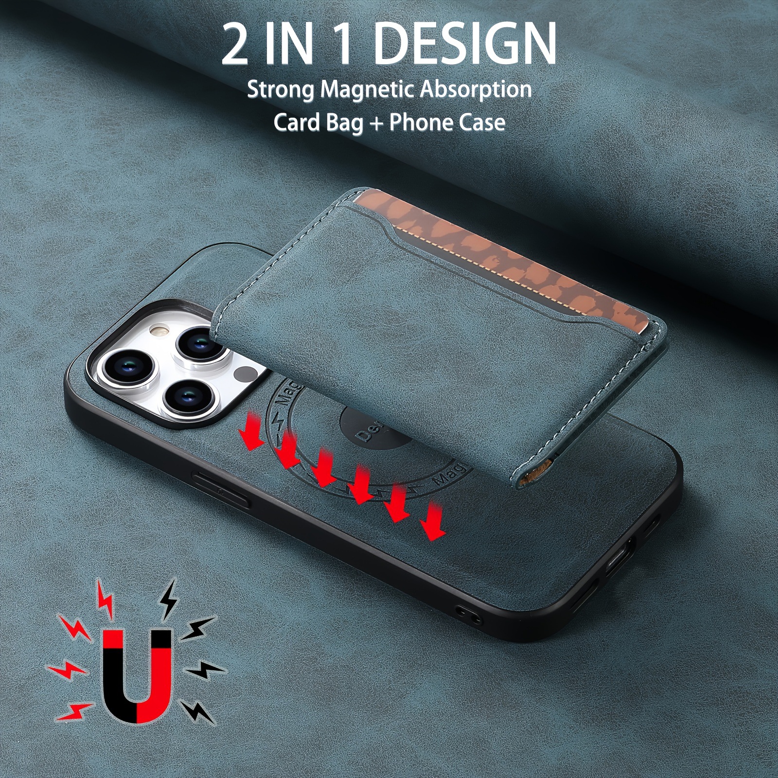 Luxury Leather Business Magsafe Card Wallet Mobile Phone Case for Apple iPhone