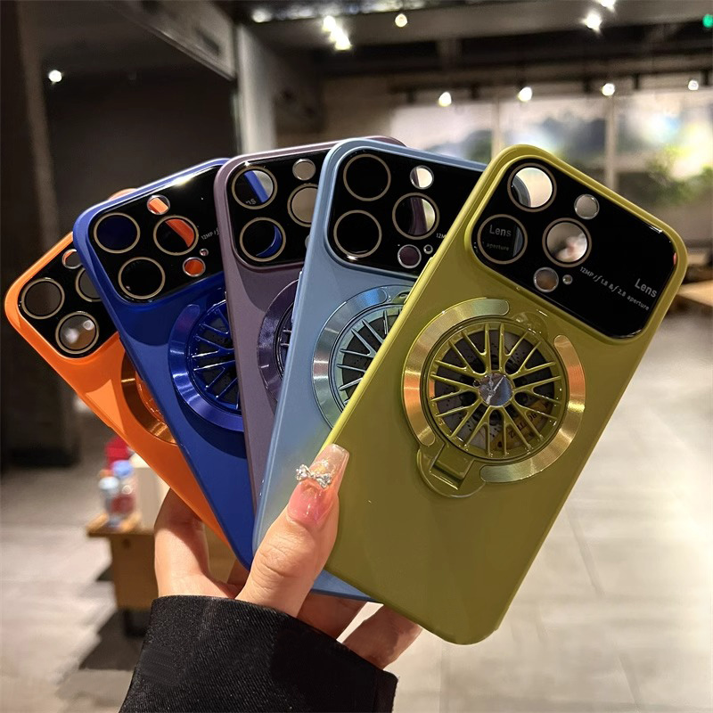 High-grade Rotating Gyroscope Magnetic Bracket Anti-fall Mobile Phone Case for iPhone