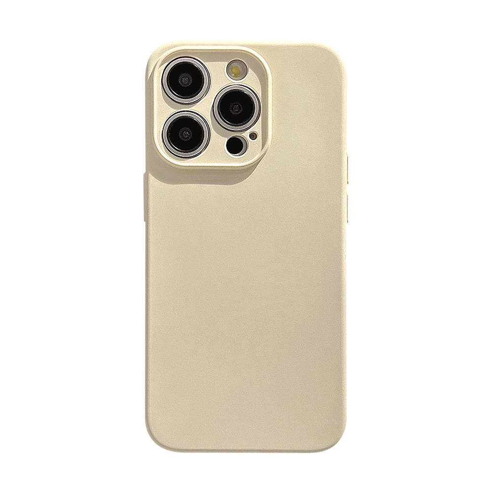 Cream Silicon Mobile Phone Case for Apple iPhone