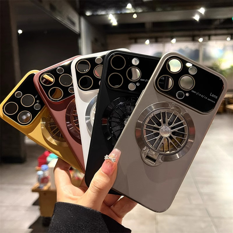 High-grade Rotating Gyroscope Magnetic Bracket Anti-fall Mobile Phone Case for iPhone