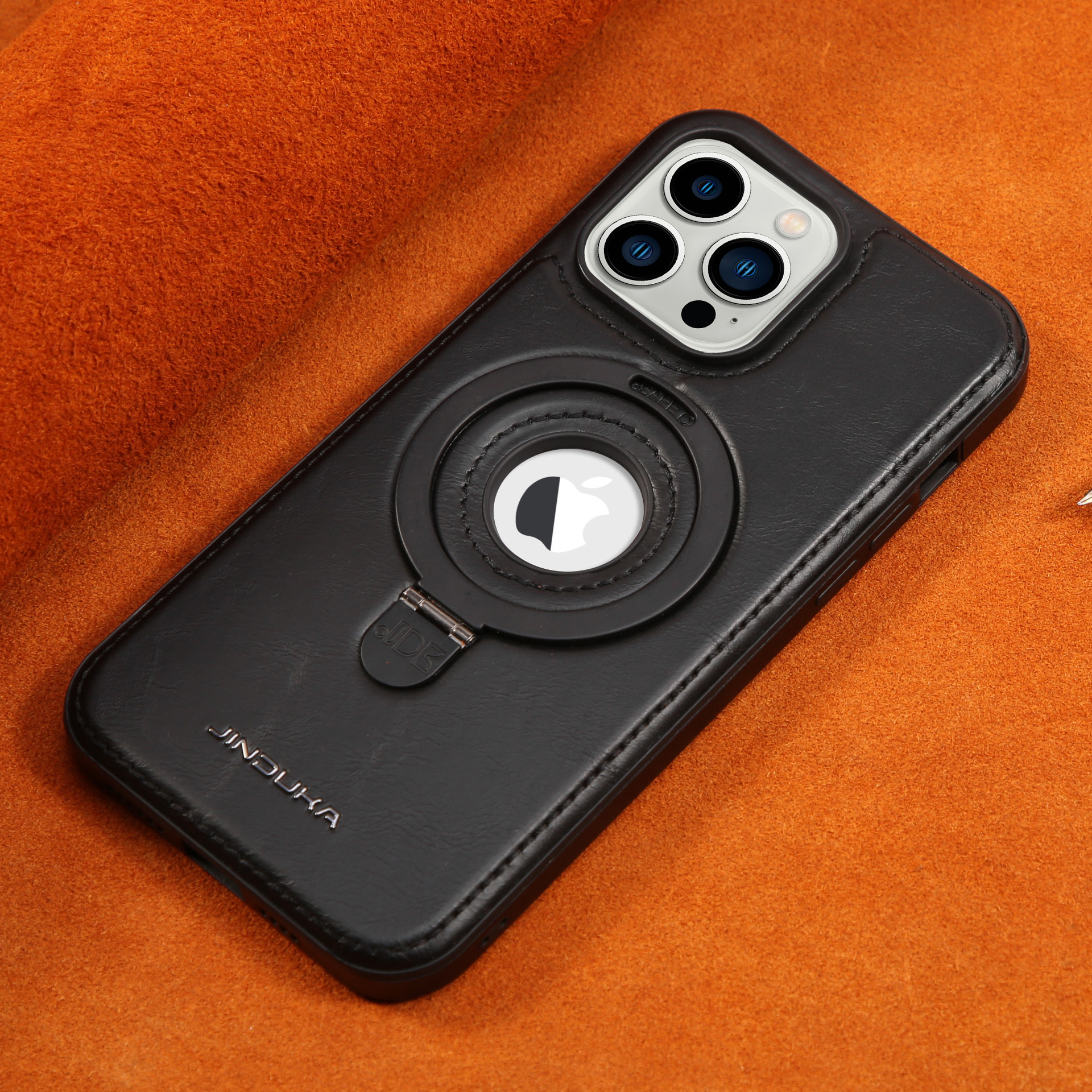 Leather Business Magsafe Bracket Mobile Phone Case for iPhone