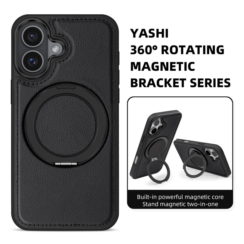 Luxury Leather Business Magsafe Bracket Mobile Phone Case for Apple iPhone