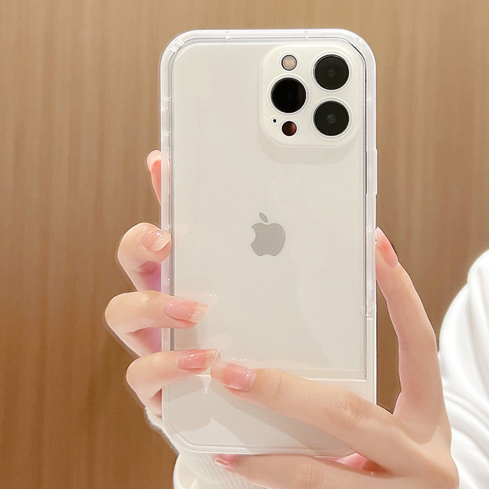 Transparent Silicon Bracket Mobile Phone Case for Apple iPhone