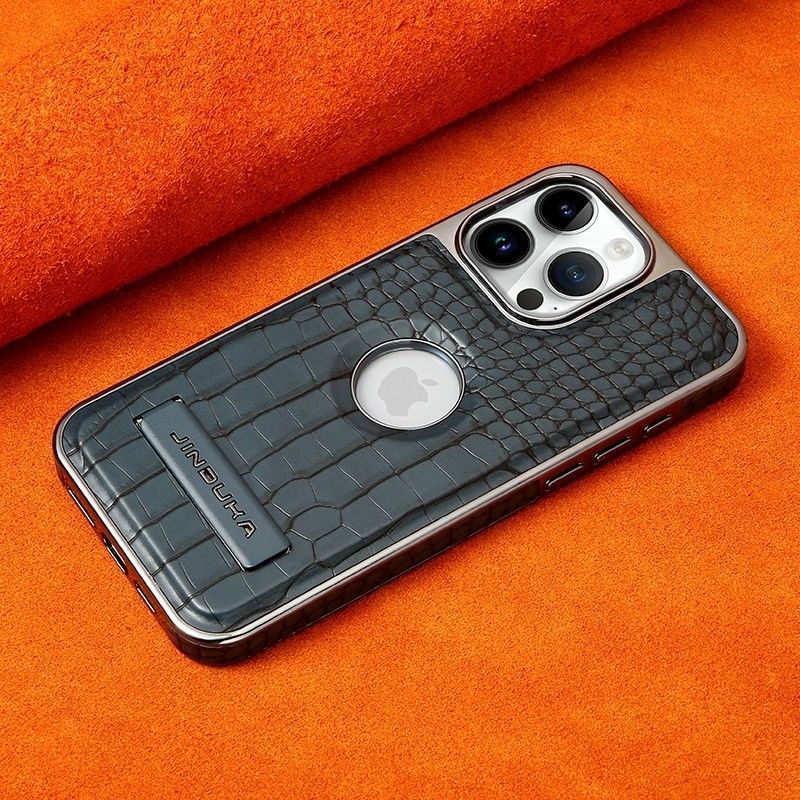 Luxury Leather Business Magsafe Bracket Mobile Phone Case for iPhone