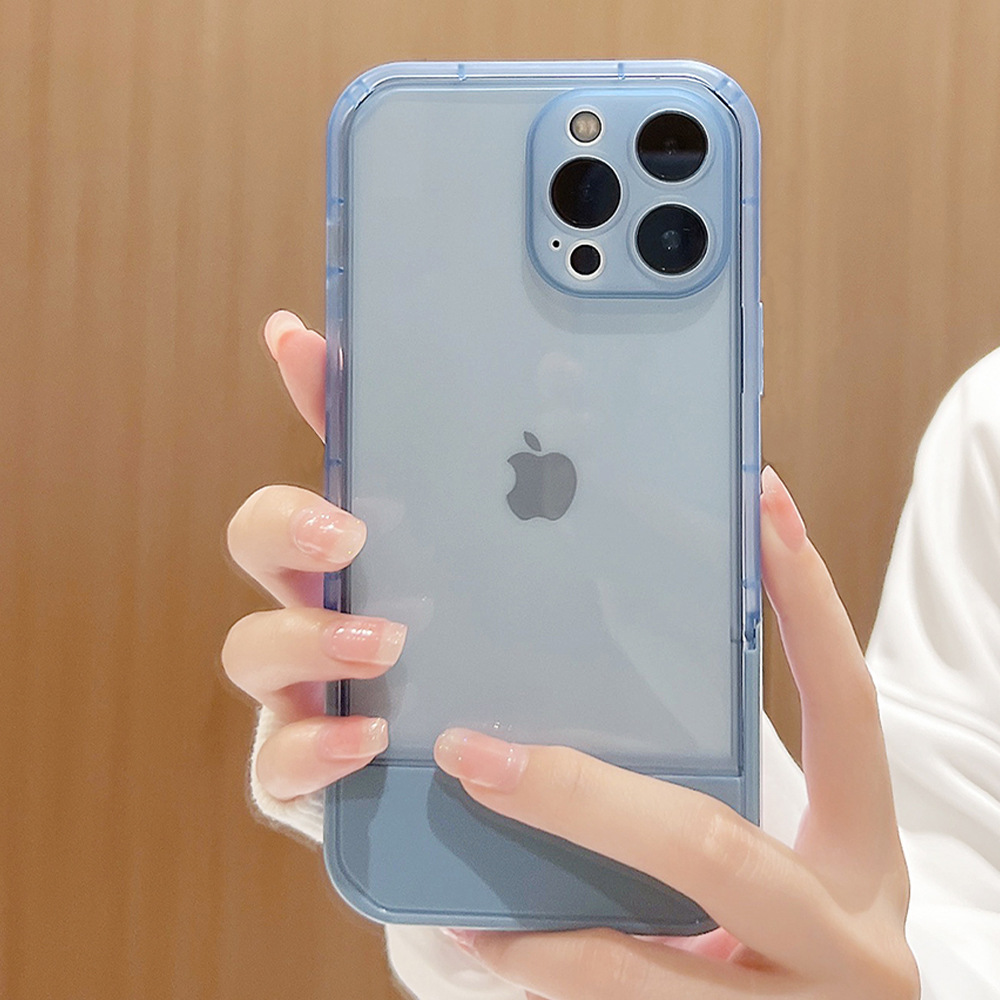 Transparent Silicon Bracket Mobile Phone Case for Apple iPhone