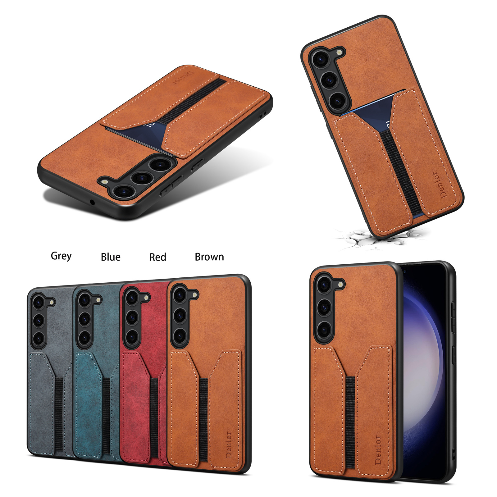 Leather Card Wallet Mobile Phone Case for Samsung Galaxy S