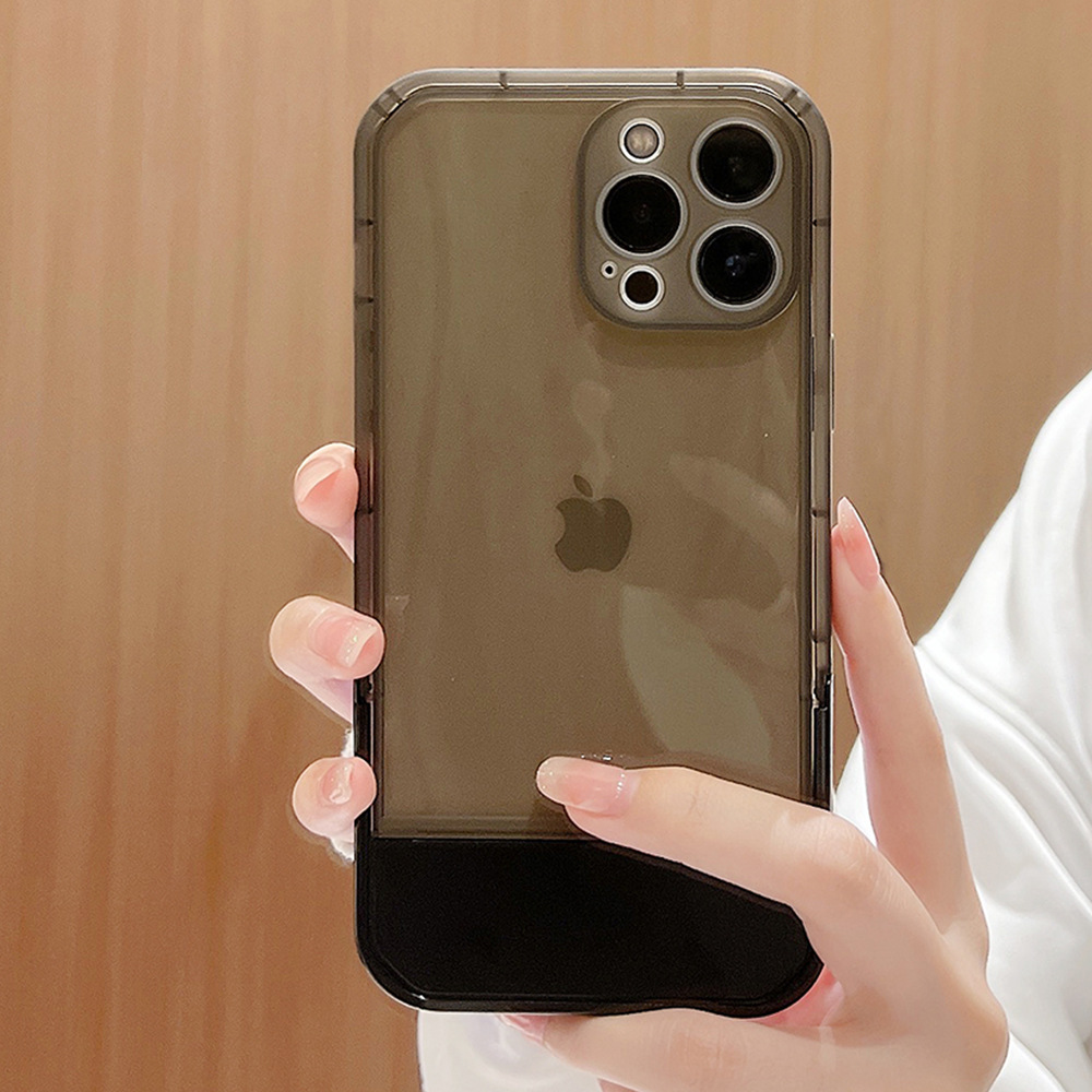 Transparent Silicon Bracket Mobile Phone Case for Apple iPhone