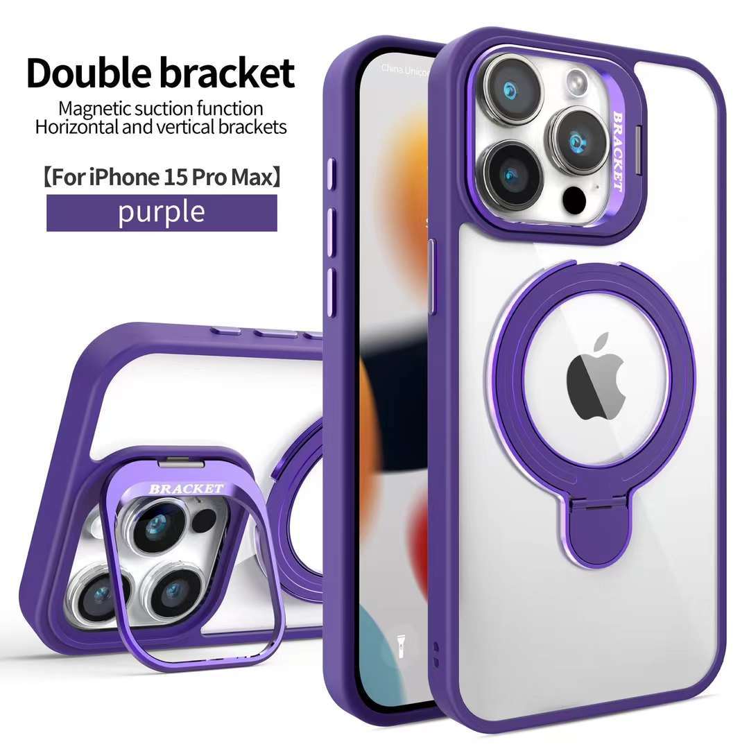 Fashion Magsafe Double Bracket Mobile Phone Case for Apple iPhone