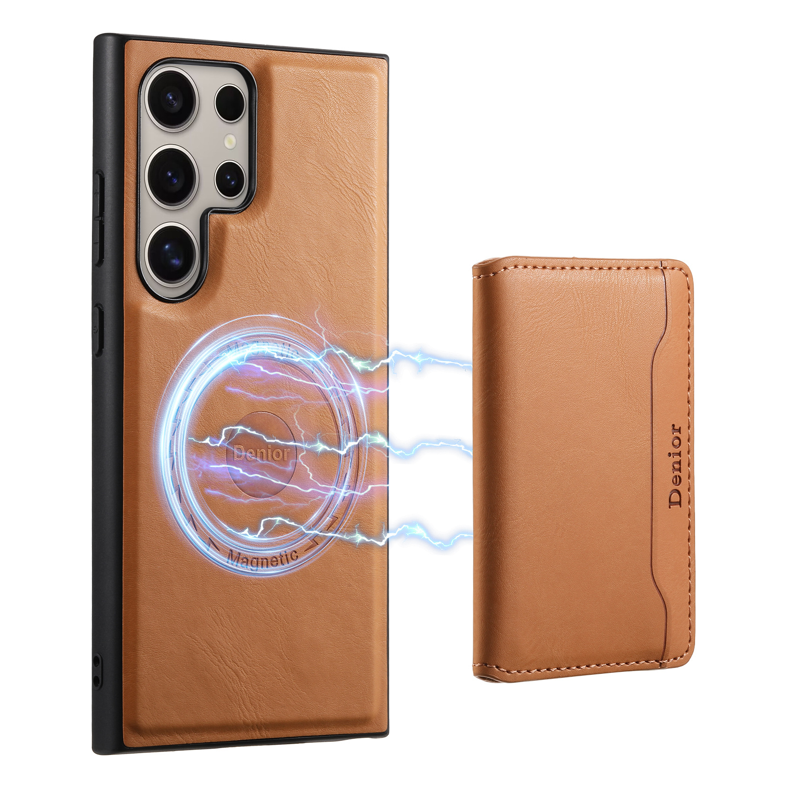 Leather Card Wallet Magsafe Mobile Phone Case for Samsung Galaxy S