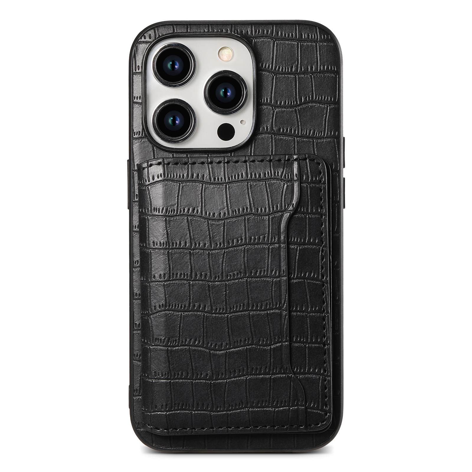 Luxury Leather Business Card Wallet Mobile Phone Case for Apple iPhone