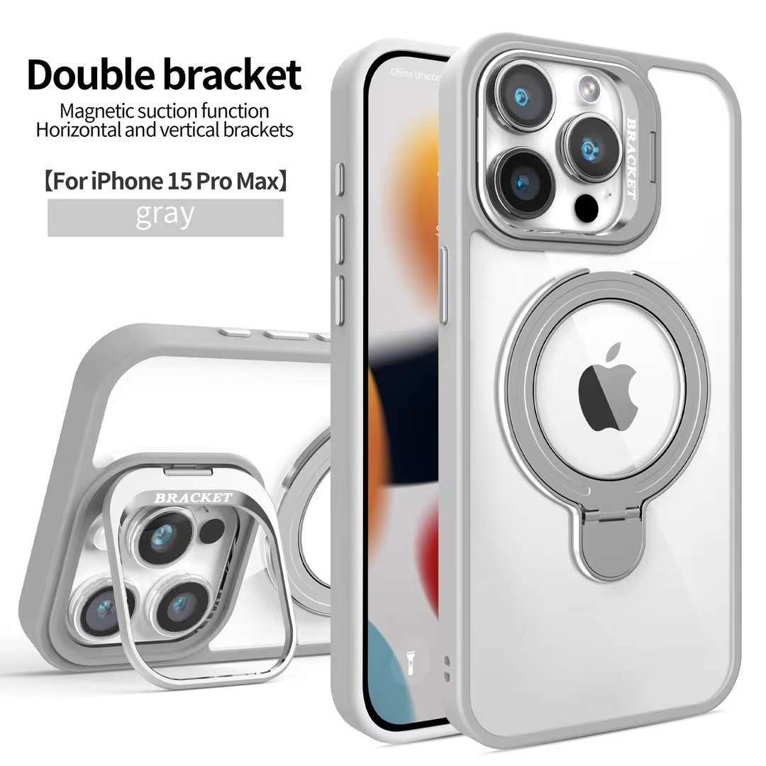 Fashion Magsafe Double Bracket Mobile Phone Case for Apple iPhone