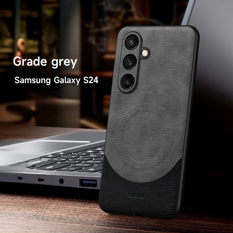 Leather Business Magsafe Mobile Phone Case for Samsung Galaxy S