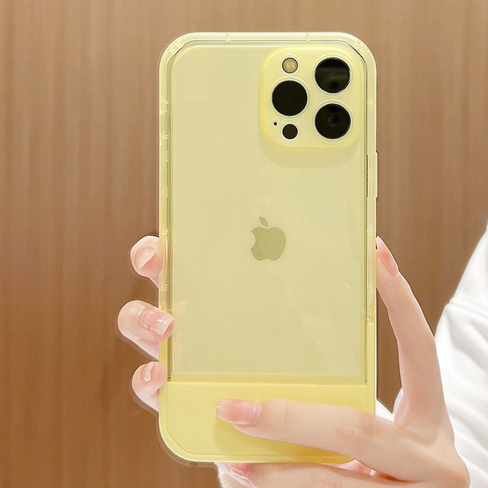 Transparent Silicon Bracket Mobile Phone Case for Apple iPhone
