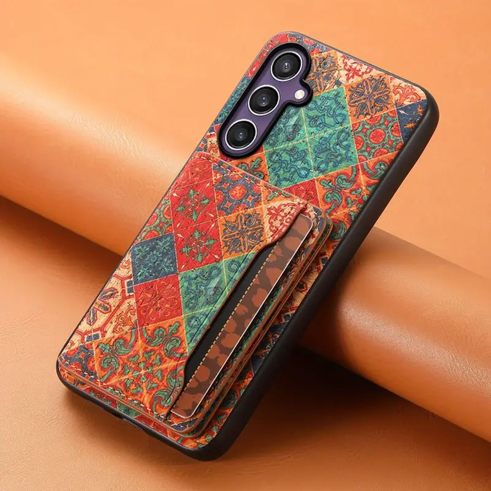 Floral Leather Card Wallet Mobile Phone Case for Samsung Galaxy S