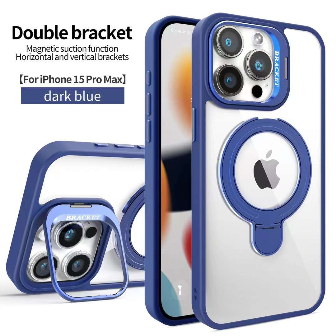 Fashion Magsafe Double Bracket Mobile Phone Case for Apple iPhone
