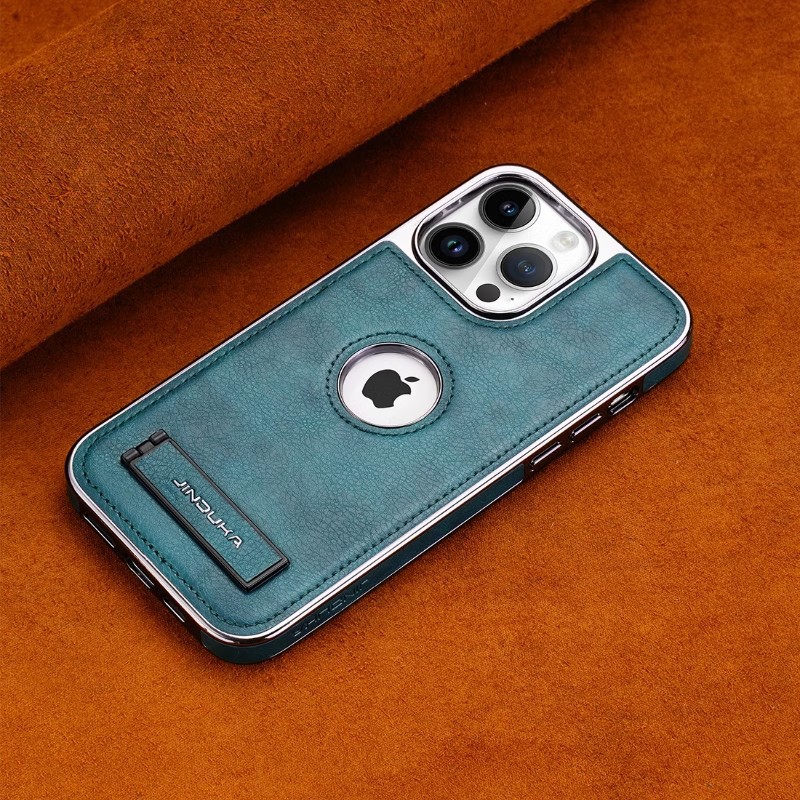 Luxury Leather Business Bracket Mobile Phone Case for iPhone