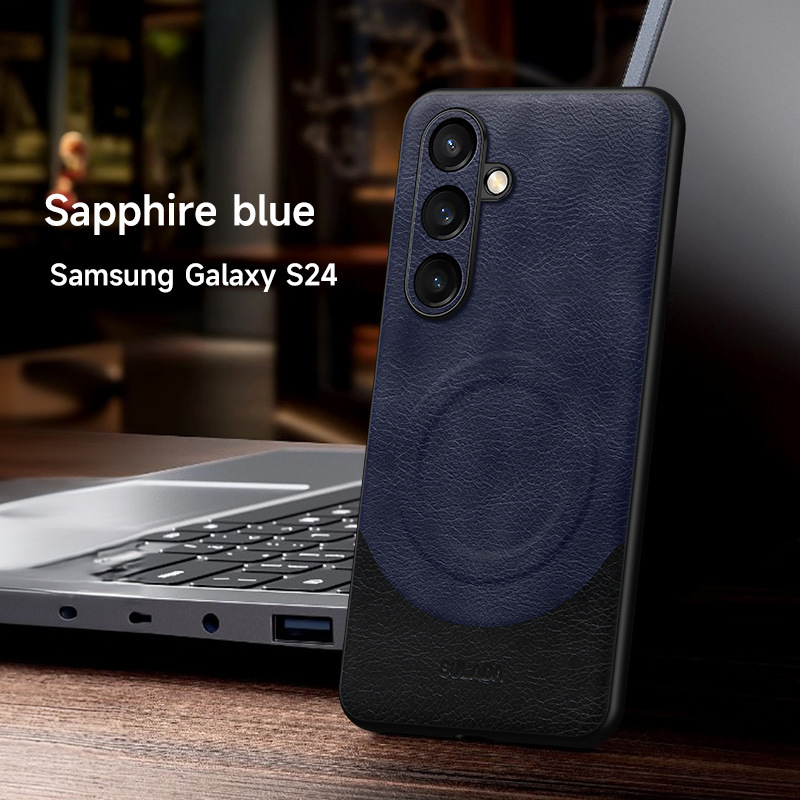 Leather Business Magsafe Mobile Phone Case for Samsung Galaxy S
