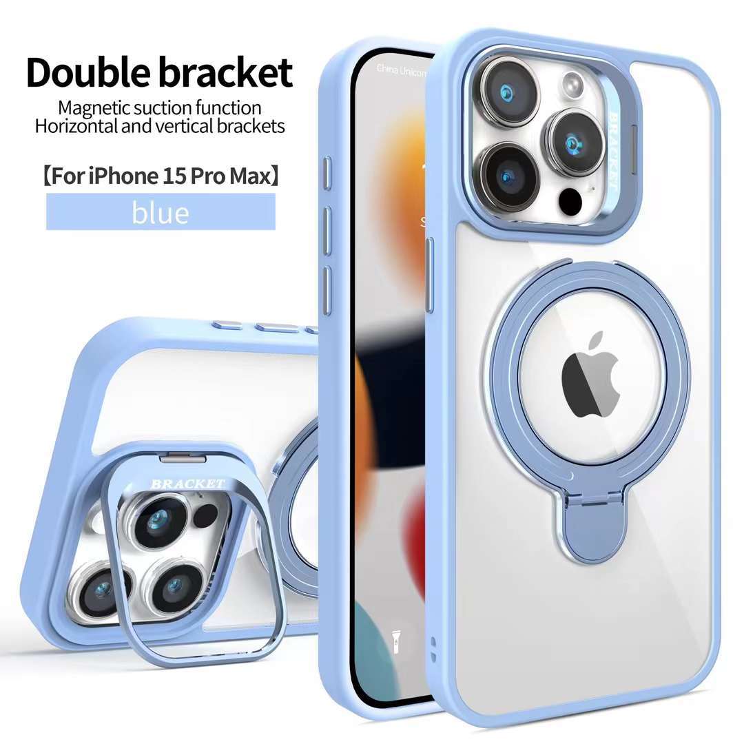 Fashion Magsafe Double Bracket Mobile Phone Case for Apple iPhone