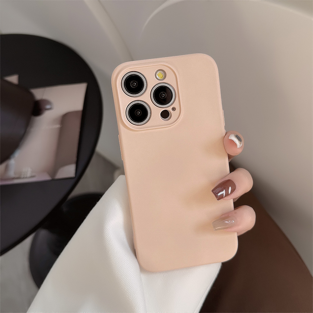 Cream Silicon Mobile Phone Case for Apple iPhone
