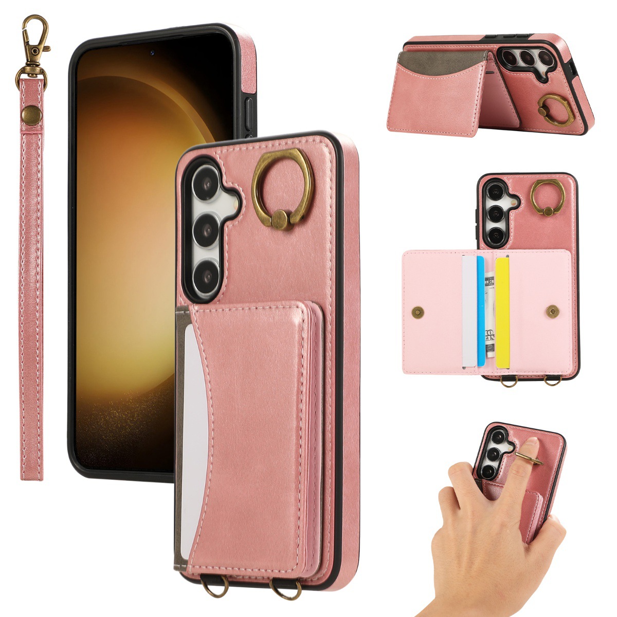 Leather Business Card Wallet Mobile Phone Case for Samsung Galaxy S