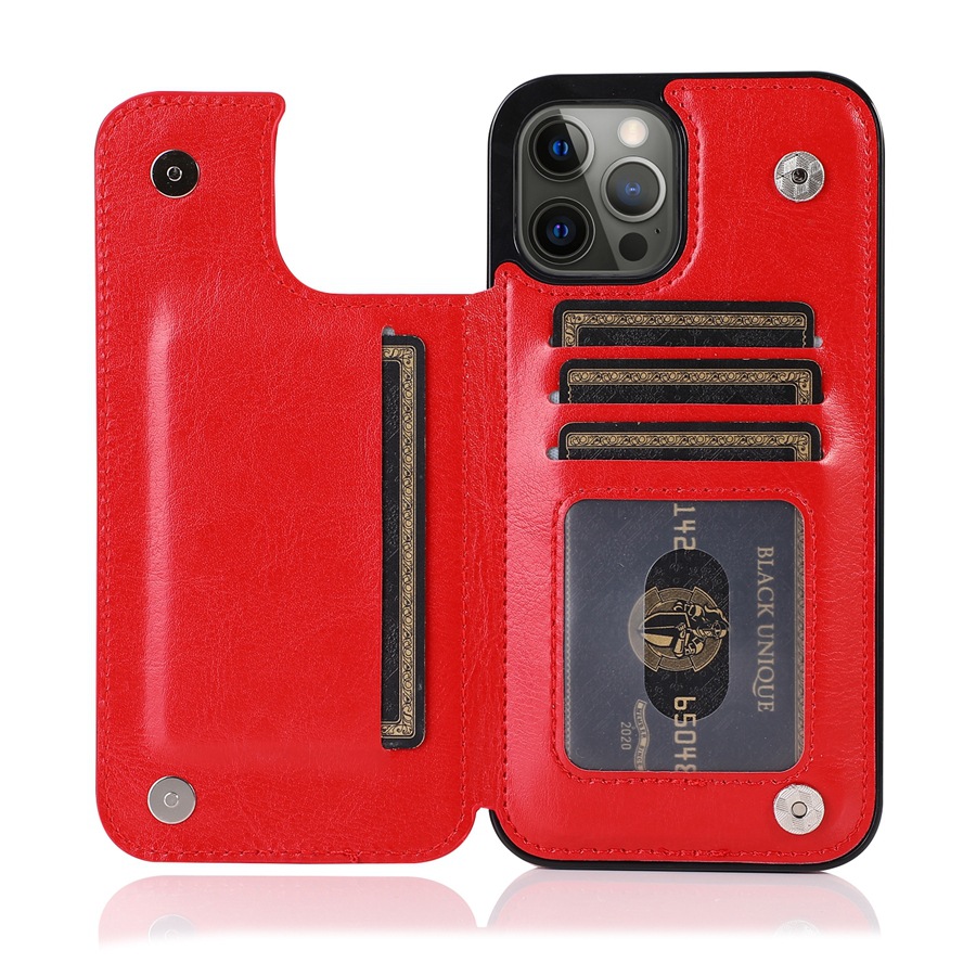 Leather Card Wallet Mobile Phone Case for iPhone