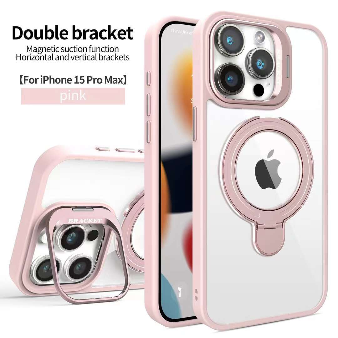 Fashion Magsafe Double Bracket Mobile Phone Case for Apple iPhone