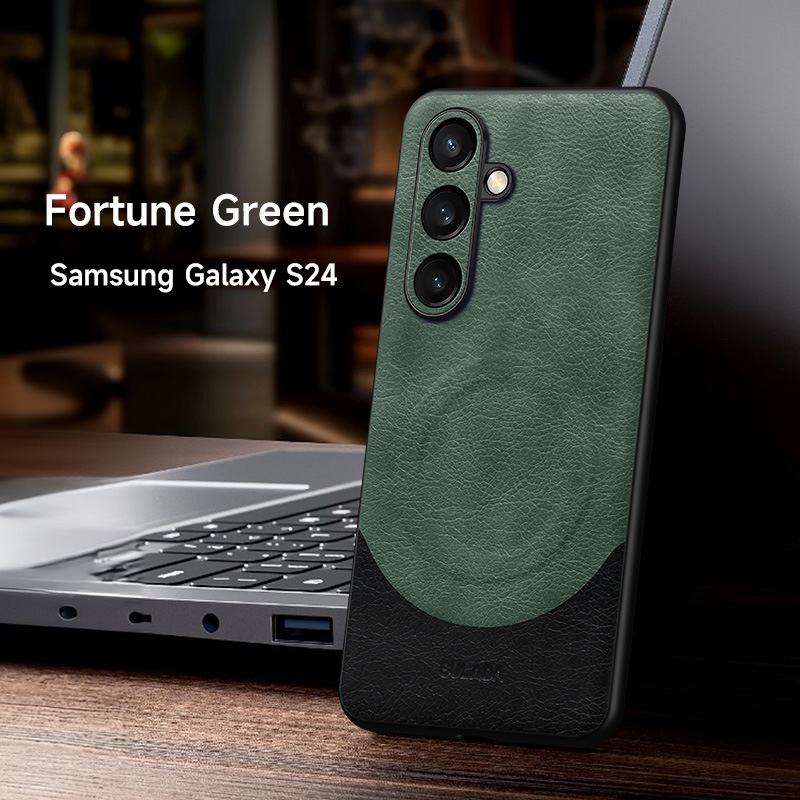 Leather Business Magsafe Mobile Phone Case for Samsung Galaxy S