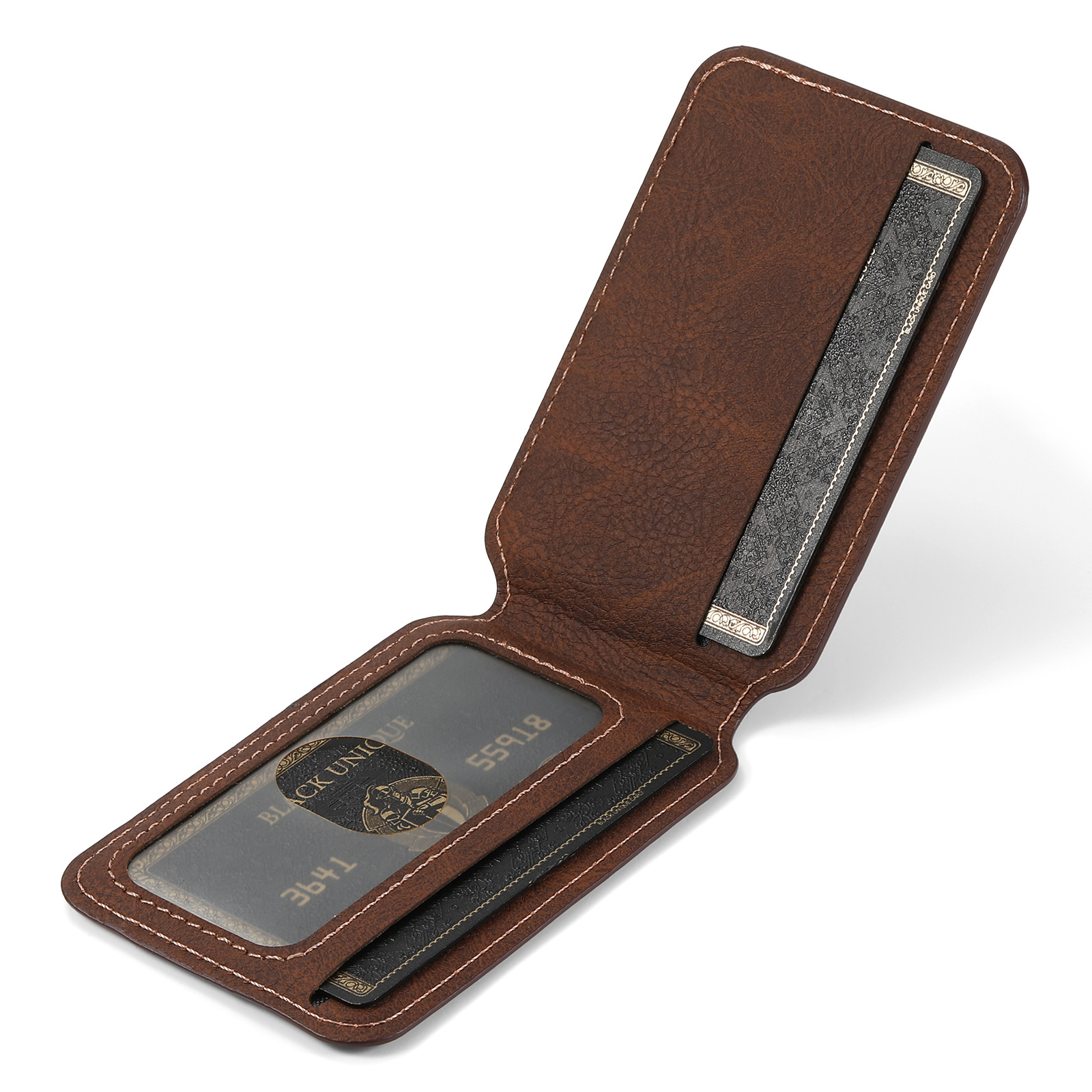 Luxury Leather Business Magsafe Card Wallet Mobile Phone Case for Apple iPhone