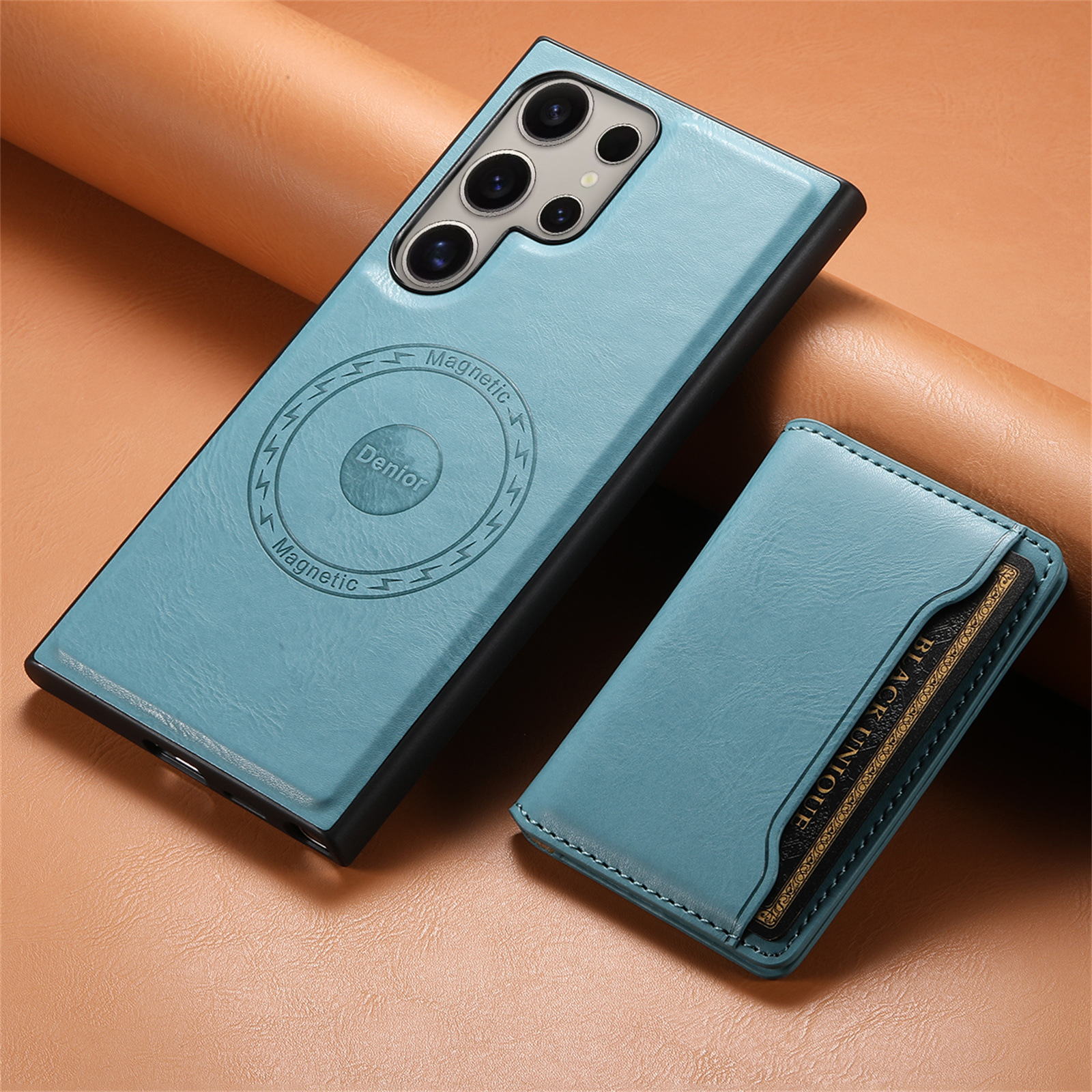 Leather Card Wallet Magsafe Mobile Phone Case for Samsung Galaxy S