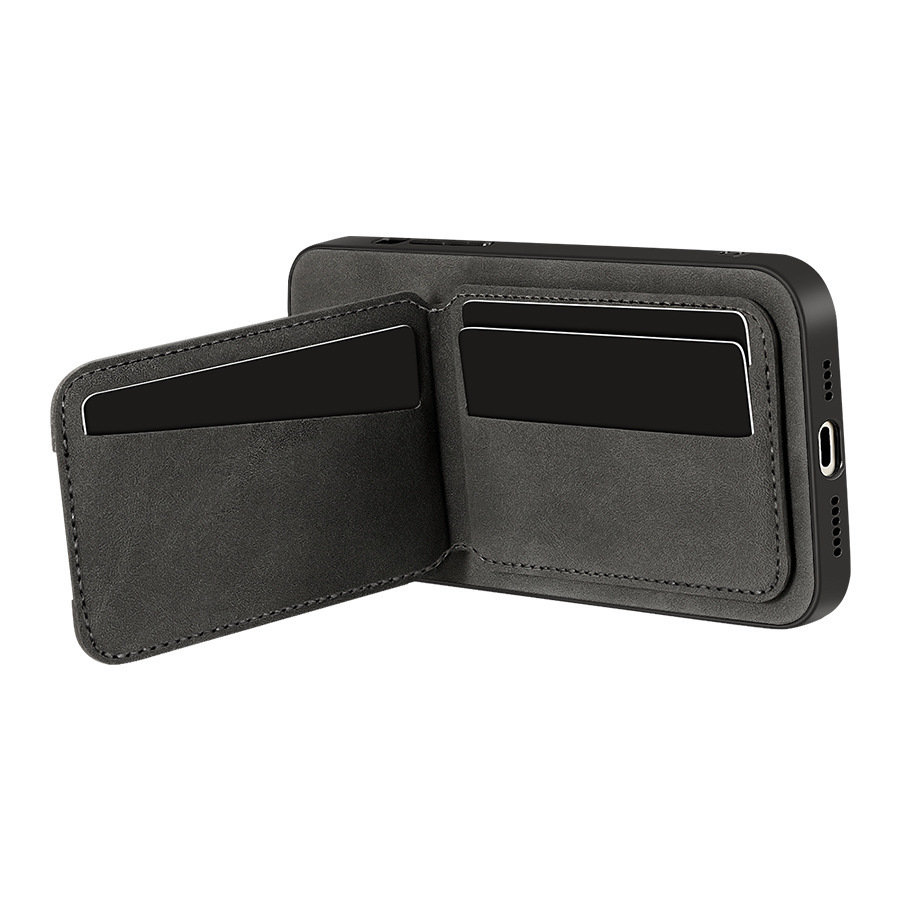 Leather Business Card Wallet Mobile Phone Case for iPhone